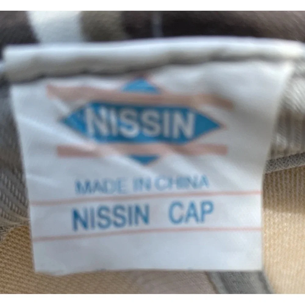 Vintage Nissin Rope Brim‎ Snap Back Trucker Hat Camo Bosch Power Tools